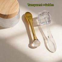 1/2Pcs Transparent Eye Cream Applicator Roller Massage Stick Plastic Cosmetic Spatula for Facial Mask And Skincare