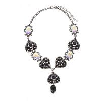 Hollow Out Necklace Earrings Crystal Pendant Heart Drop Earrings Heart Rhinestone Necklace  Gift Necklace