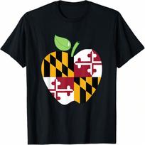 Maryland Flag Teacher Apple For Teacher National Day 2024 T-Shirt S įvairiaspalvis