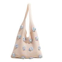 Lazy Wind Single-shoulder Bag - A Unique, Cute, Casual Knitted Bag for Carrying on Your Underarm During Daily Commutes. mėlyna