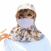 Anti-UV Floral Tea Picking Cap Breathable mesh Wide Brim Sunscreen Hat  Summer Season Style 5