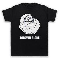 FOREVER ALONE MEME RAGE COMIC FUNNY UPSET MISERABLE Unisex T-Shirt Graphic Tee L
