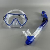 Children's Two-Piece Snorkel Set: Large Frame Diving Mask with Tempered Glass & Liquid Silicone One Size 206 spalva