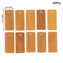 10/20Pcs Unfinished Wood Tags Natural Bamboo Blanks Tags Square Tag For DIY Craft Bookmarks Hanging Tags Material