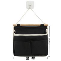 New Storage Basket Hanging Storage Rack Bed Remote Control Bookshelf Dormitory Storage Bag Stand With Hook Bedside Pocket juoda