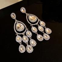 Long Style Water Drop Earrings Colored Crystal Fringed Earrings Tassel Earrings  Women's Jewelry sidabras