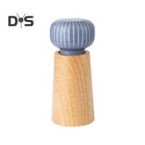 Wooden Pepper Grinder Manual Salt And Pepper Mill Adjustable Coarse-grained Grinder Refillable Salt Mill with Ceramic Lid for Salt Pepper 6inch mėlyna
