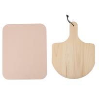 Pizza Stone Cordierite Uniform Heat Transfer with Pizza Peel Paddle Pizza Baking Stone for Kitchen