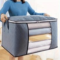 Ypač didelė rankena Saugojimo krepšys Nešiojama drabužių ir antklodžių tvarkymo krepšys su langeliu Patvari poliesterio medžiaga 70*50*30cm juoda