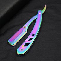 Tools Hair Razor and Blades Men Shaving Barber Antique Black Folding Shaving Knife Unisex Hair Removal (Without Blade) violetinė