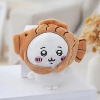 Cute Cross-dressing Chiikawa Plush Doll hachiware Taiyaki Headgear Self-deprecating Bear Keychain Bag Pendant Girl Gift