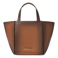 Michael Kors Jordi Tote Bag With Metal Accents Unisex Tote Bags Brown 30F5A9JT5O-LUGGAGE Shopping Bag Set(Basic Set+Shopping Bag)