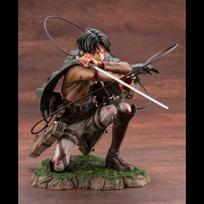 Kotobukiya Attack On Titan Levi Ackerman Anime Figure Battle Damaged Bloody Battle Kneeling Pose Collectible Statue Anime Figure