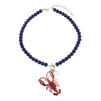 Cartoon Animal Lobster Pendant Necklace Neck Jewelry Holiday Beach Necklace  Women Style B