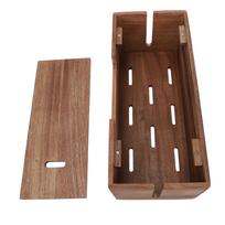 Wood Cable Management Box Wooden Cord Hider Organizer for Power Strip Electrical Hiding TV Wires Desk Floor Cables