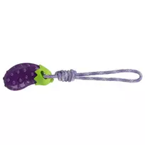 Trixie baklažano formos šunų žaislas ant virvės TPR 13/34 cm | 0TR1832_34707 | 4011905347073