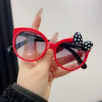 Lovely Plastic Bow Decorated Sunglasses Round Frame Shades Eyewear Sun Protection Ultraviolet-Proof Eyewear for Party
