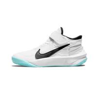 (PS) Nike Team Hustle D10 FlyEase 'White Black' Kids' DD7302-102 EU 28