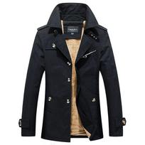 Outerwear Thickened Warm Jackets Men's Windbreaker Men's Clothing  Jackets Men's Long Windbreaker Men's Casual Jackets Classic Long M