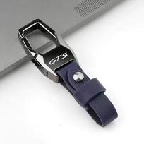 For Porsche Panamera Cayenne Taycan 911 718  Leather Car Keychain Business Gift with KeyringAccessories mėlyna