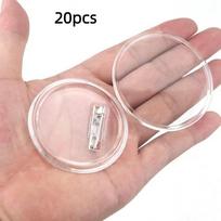 20pcs Acrylic DIY Button Badges DIY Painting Art Jewelry Clear Button Pin Friends Gift High Transparency Round Button Brooch
