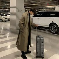 Korean Trend Vyrų laisvas laisvalaikio vieneilis paltas Rudens žiemos mados Visiems tinka ilgomis rankovėmis vilnonis ilgas paltas M ruda