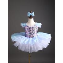 New Strappy Ballet Tutu Little Swan Kids Dance Performance Dress 100 violetinė