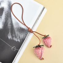 Fruit Pomegranate Pendant Strawberry Bag Pendant Lovely Pu Leather Keychain  Women Style 5