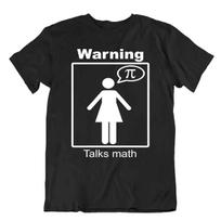 Warning Talks Math T-Shirt Tee Nerd Humor Shirt Fun Wordplay 2XL