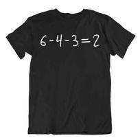Double Play Equation 6-4-3=2 Math T-Shirt Tee T Funny Mens Shirt 3XL