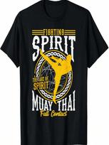 Muay Thai Full Contact Design _ Martial Arts MMA Fighter T-Shirt S įvairiaspalvis