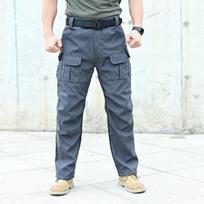 IX4 Eagle Eye Tactical Multi-Pocket Pants - Wear-Resistant, Micro-Elastic Outdoor Workwear for Spring & Autumn XXXL pilka