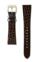 Seiko Watch Replacement Genuine Crocodile French Lug Width Buckle Width Dark Brown Crocodile [Seiko Watch] Band, Leather, Made, 18mm, 15mm, Leather, tamsiai ruda spalva