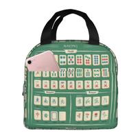 Mahjong Tile Pattern Insulated Lunch Bag for Women Children Portable Food Boxes Thermal Lunch Box Tote One Size