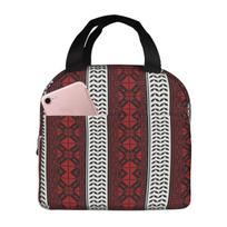 Arabic Folk Kufiya Hatta Traditional Keffiyeh Pattern Insulated Lunch Bag for Kids Thermal Food Box Tote Lunch Boxes Container One Size