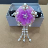 Tassels Hanbok Hairband Pearl Stage Dance Hair Hoop Fashion Korean Headband  Girl violetinė