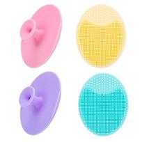 4 Pack Face Scrubber, Soft Silicone Facial Cleansing Brush Face Exfoliator Blackhead Acne Pore Pad Cradle Cap Face Wash Brush for Deep Cleaning Skin C