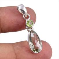 Natural Amethyst,Peridot Gemstone 925 Sterling Silver Jewelry Pendant 1.50  r4C31 brown