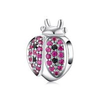 Snail Seven Star Ladybug Cute Insect Glue Beaded Pendant S925 Sterling Silver Beads DIY Girls Bracelet Accessories