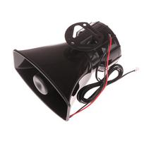 7 garsų automobilių įspėjimo signalizacija sunkvežimio signalizacijos garsiakalbis 12V sirena oro garso signalas 110DB megafonas policijos ugniagesių automobilių įspėjimo signalizacija juoda