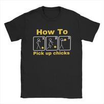 How To Pick Up Chicks In Three Stages T-Shirts for Men Casual 100% Cotton Tees O Neck Short Sleeve T Shirt Big Size Tops S juoda