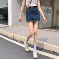 Hong Kong Style Retro Large Size High Waist Denim Skirt for Women In Summer New Style Slim Hot Girl Skirt Pants Hip Short Skirt S