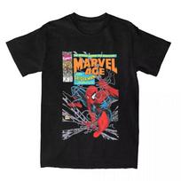 Marvel Amžiaus Žmogus-voras Retro Komiksų Viršelis Grafinis Marškinėlis, Klasikinis Marvel Gerbėjų Žurnalo Stiliaus Marškinėlis, Unisex Superherojus Atsitiktinis Viršus 4XL black