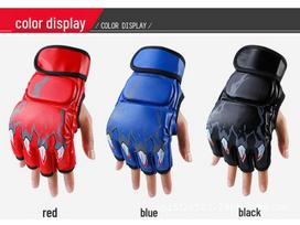 Men's Half-Finger MMA Training Gloves for Combat, Sanda, UFC, Boxing, and Sandbag Work Red MMA (Standard Cotton)