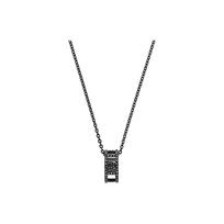 Swarovski My Hero Sw Black Carbon Texture Geometric Ring Pvd Coated Necklace Men necklace 5499572 Box (Random Color) gray