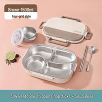 RuHan Portable Microwaveable Bento Lunch Box with Cutlery