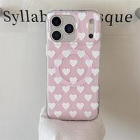 Pink Heart Bear Magnetic Holder for iPhone 17/16 Pro Max/15/14 Case iPhone 15 Pro