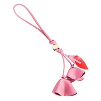 Bag Pendant Imitation Leather Rose Petal Design Keychain Charm with Long Tassel Lightweight Tote Bag Accessory rožinė