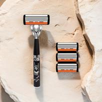 Men Manual Shaver Set with Ultra Sharp 6-layer Blades and Replaceable Blade Heads 1 set
