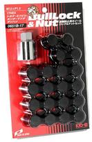 Wheel Lock Nut 17HEX M12 20 Bull Automotive KYO-EI (Kyoei Sangyo) Set, P1.5, pieces, Black, 0651B-17, Lock, Anti-Theft. juoda